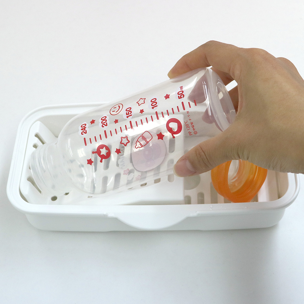 レック 電子レンジ用 ほ乳びん消毒器 哺乳瓶セット - 食事