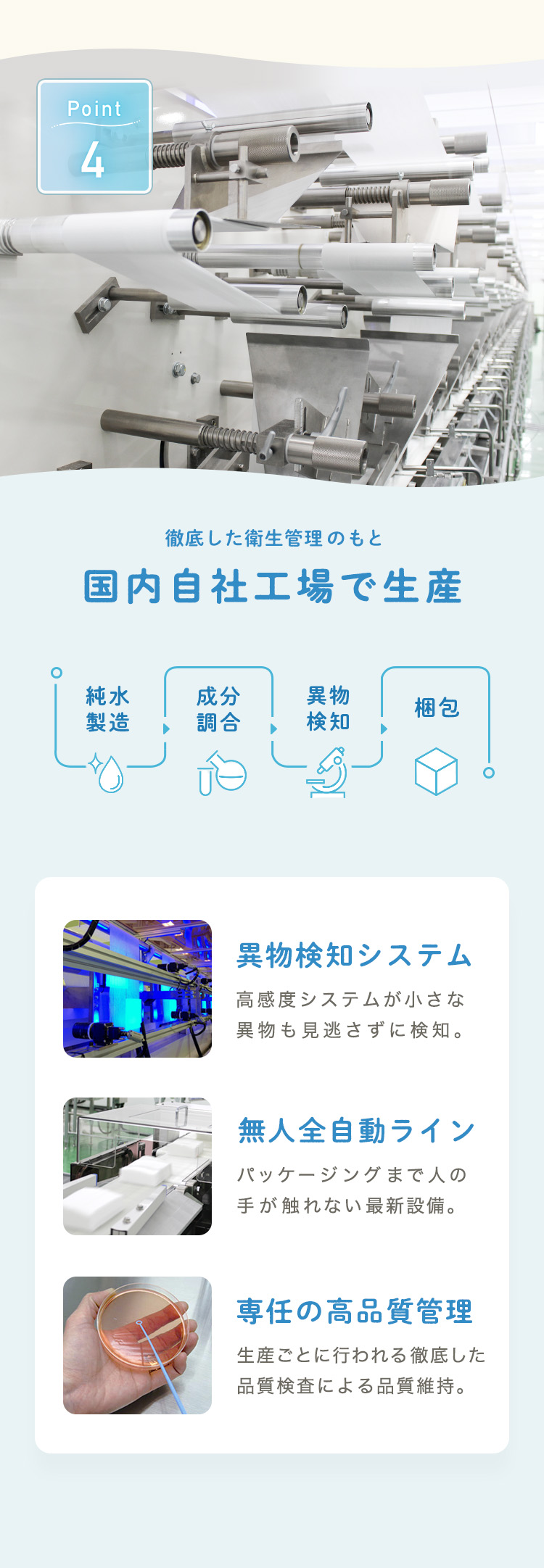 ポイント4 国内自社工場で生産