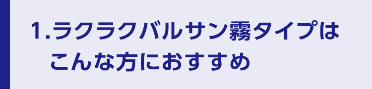 1.ラクラクバルサン霧タイプはこんな方におすすめ