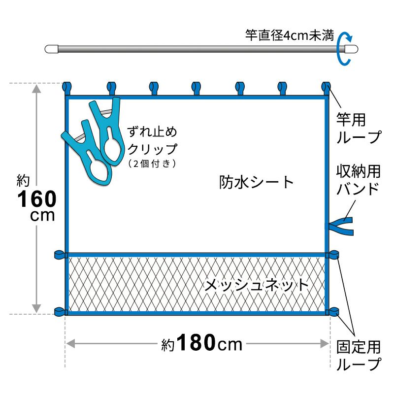  ベランダ 便利シート 180×160Hcm