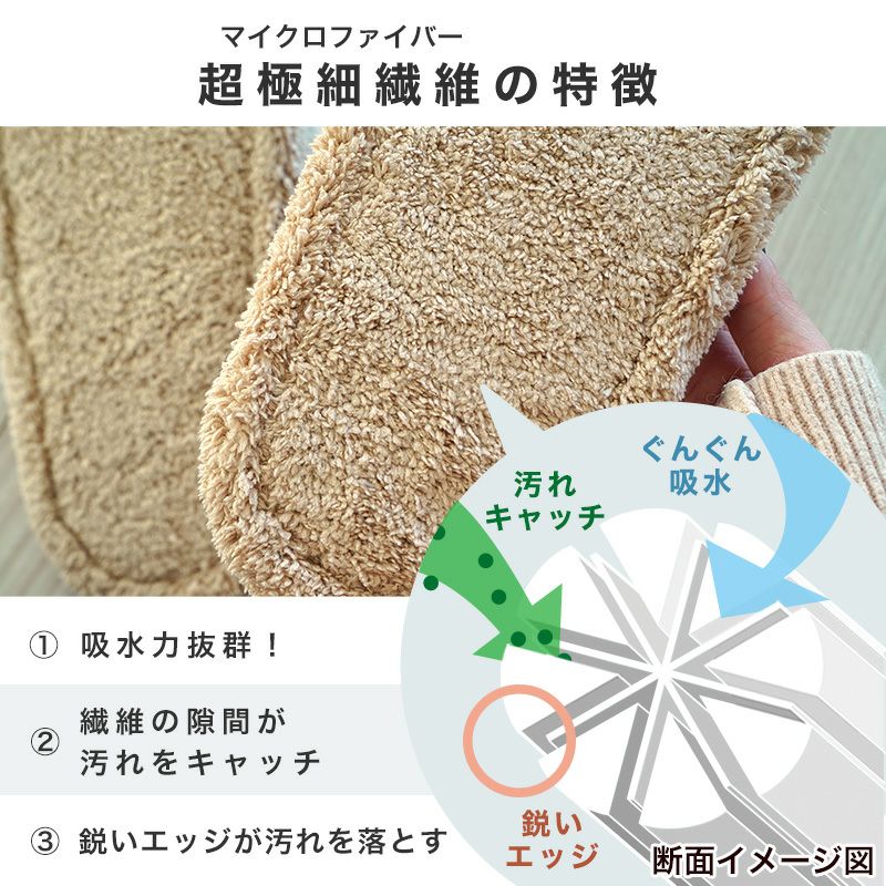 激落ち おそうじスリッパ Lサイズ ネイビー