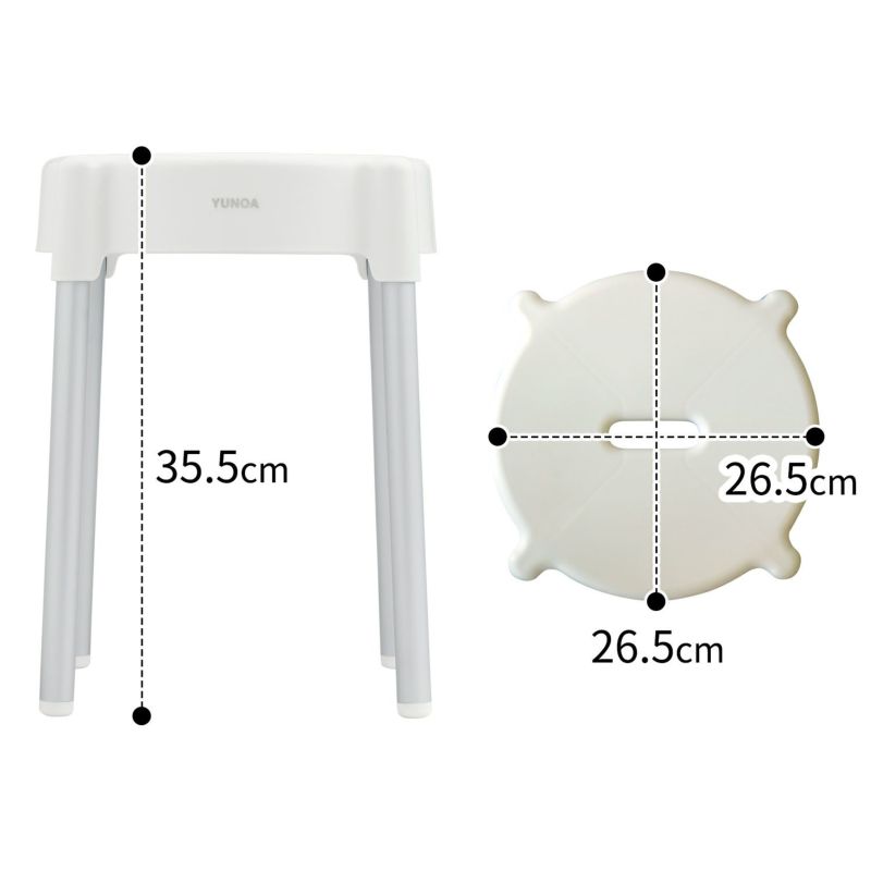 ユノア アルミ風呂イス 35cm