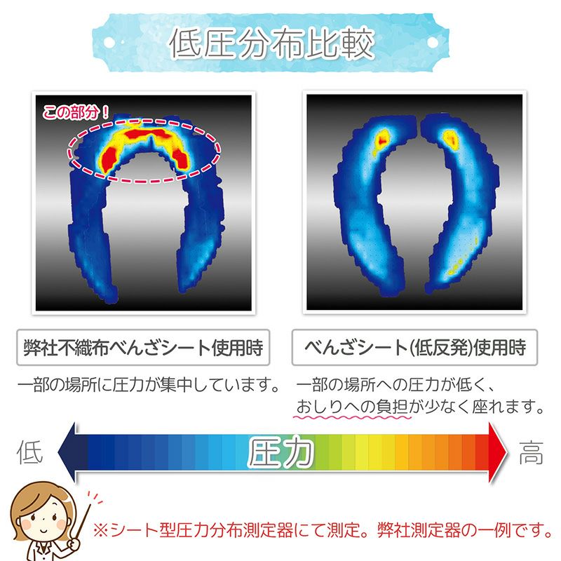 ぴたQ 吸着便座シート 低反発無地タイプ