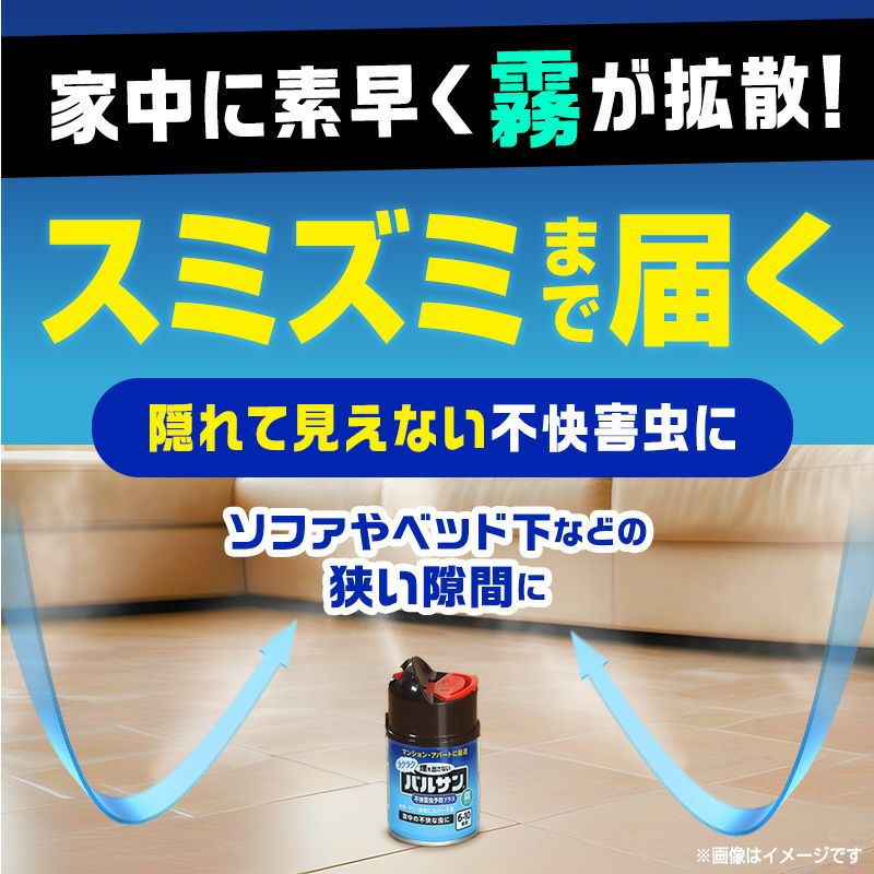 バルサン 業界初！カバーがいらないラクラクバルサン 不快害虫予防プラス ワンプッシュ 霧タイプ 6～10畳用 1個 |  レック公式オンラインショップ【通販】