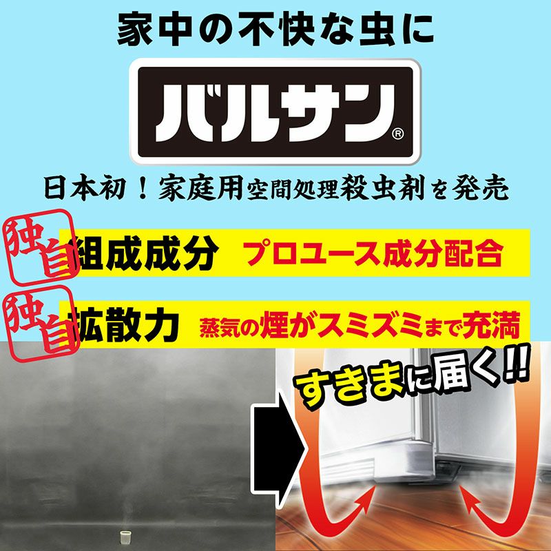 バルサン 業界初！カバーがいらないラクラクバルサン 水タイプ 6～8畳用 3個 | レック公式オンラインショップ【通販】