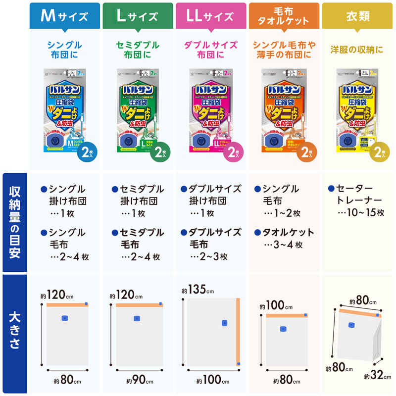 バルサン スティック掃除機対応 ふとん圧縮袋 Lサイズ