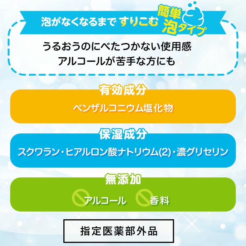 泡で出てくる消毒スプレー 手指 無香料 アルコールフリー ベタつかない