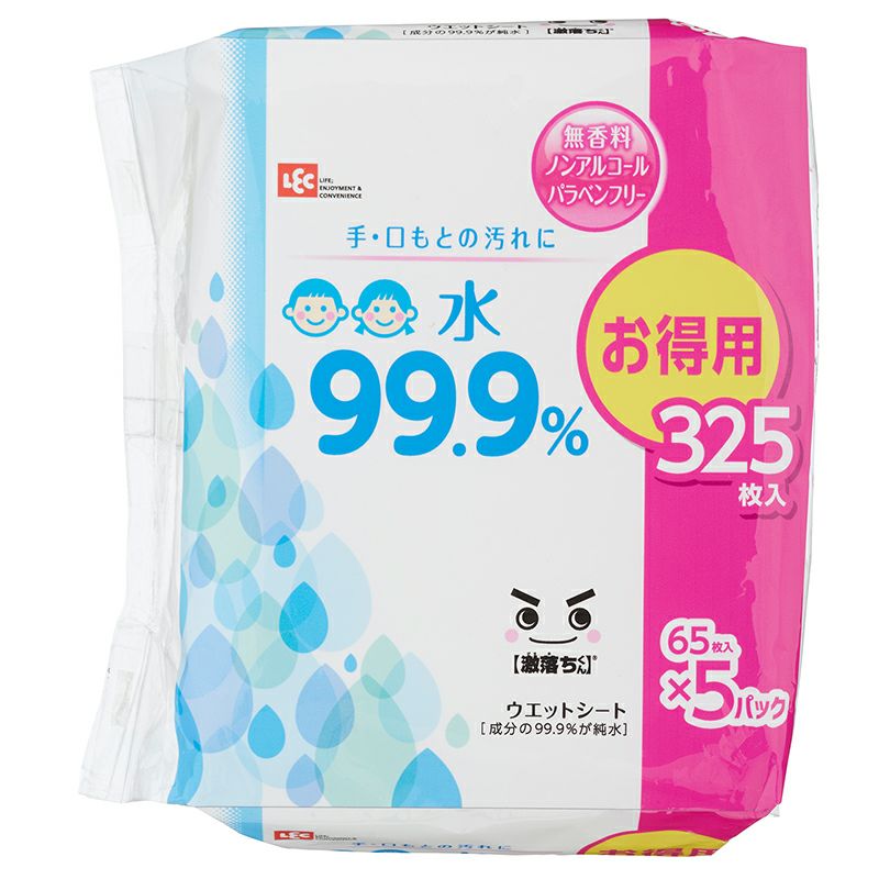 アラクリーネ【激落ちくん】水99.9％ウェットシート 65枚入×5個 日本製