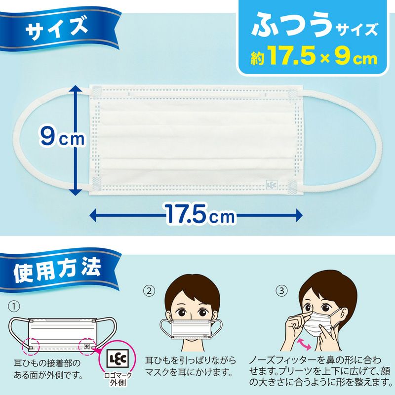日本製 さわやかフィット 不織布マスク ふつう 個包装 60枚入