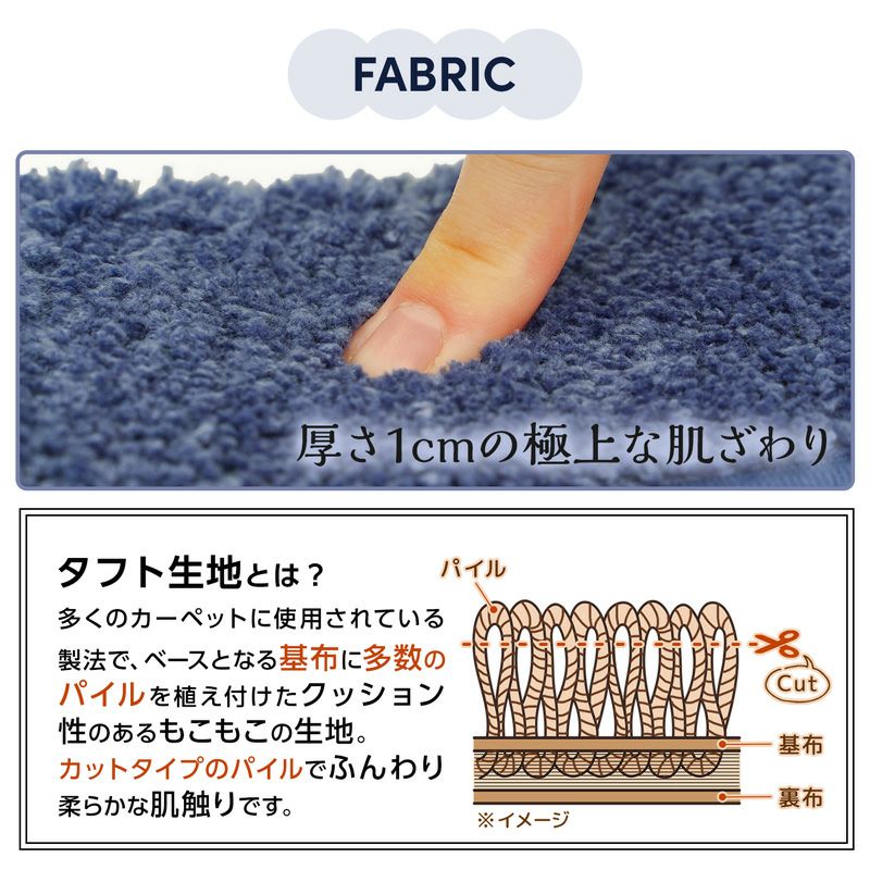 ぴたQ 吸着便座シート タフトタイプ ネイビー