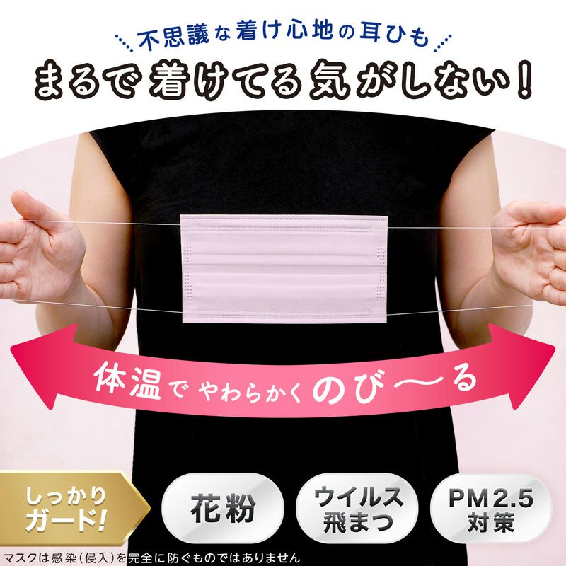 特許取得済 ふわるん N マスク ふつう サイズ ライラック 30枚入