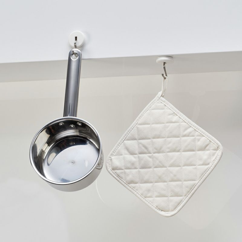 キッチンラック マグネット 2個　強力磁石 2段式 フック付き ホワイト ニトリ（NITORI） マグネットスパイスラック(FLAT2 ホワイト) : ニトリ