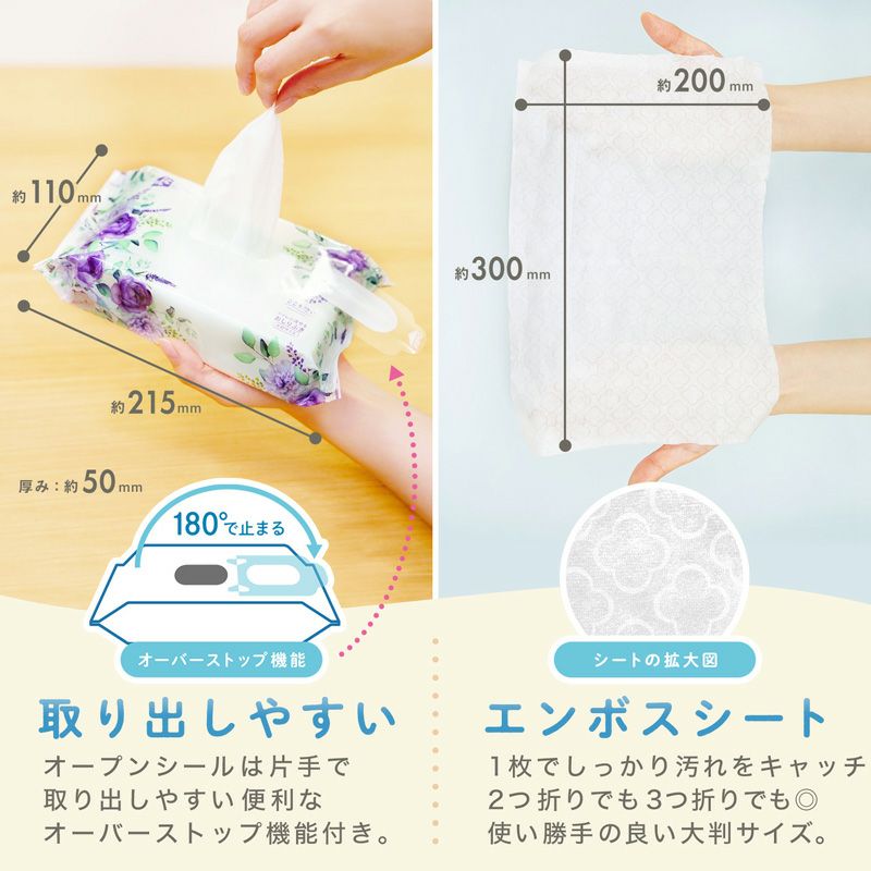 大人・介護用こころ想い流せるおしりふき大判サイズ