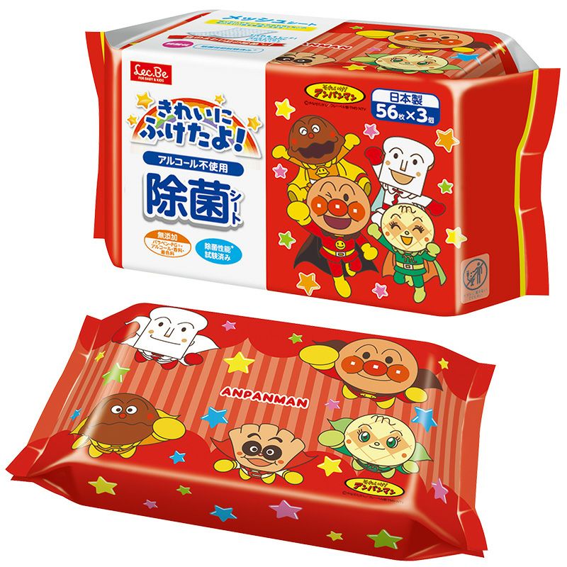 アンパンマン ノンアルコール 除菌シート 56枚 3個入 | レック公式