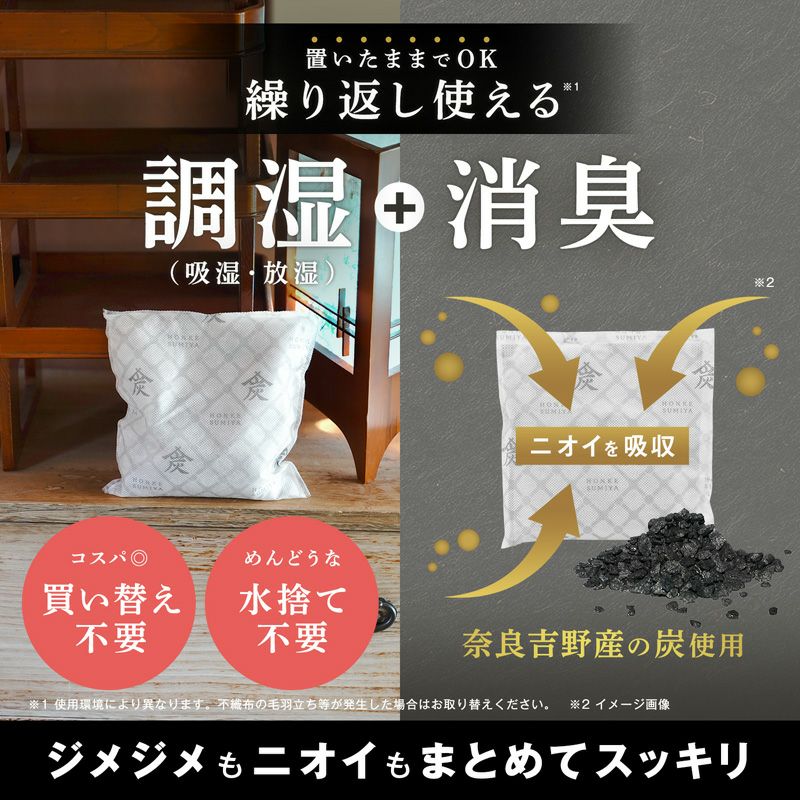 調湿・消臭木炭 本家炭屋 スクエアタイプM