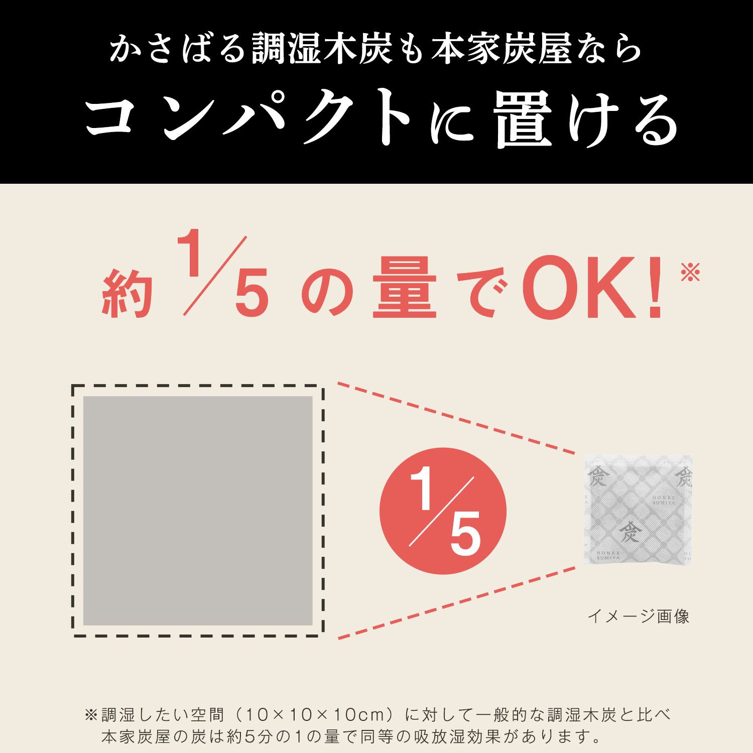 調湿・消臭木炭 本家炭屋 スクエアタイプS