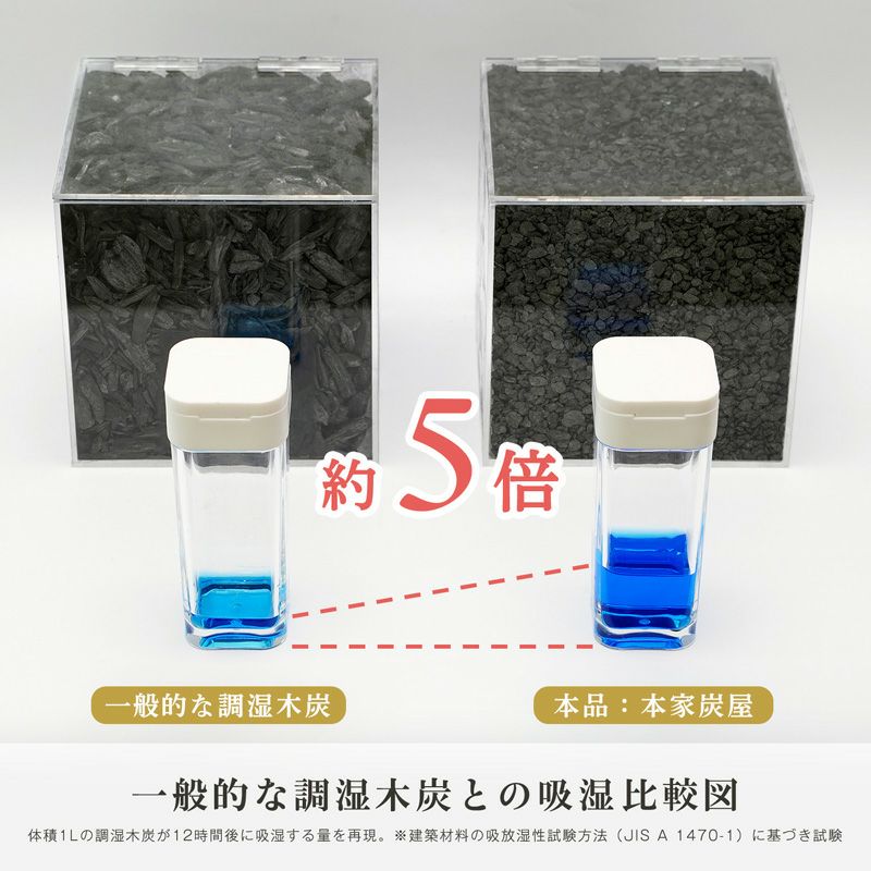 調湿・消臭木炭 本家炭屋 スクエアタイプS 8個セット