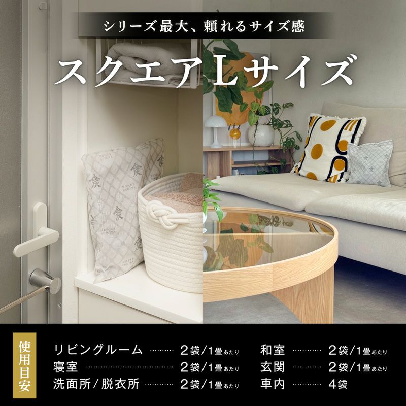 調湿・消臭木炭 本家炭屋 スクエアタイプL 4個セット