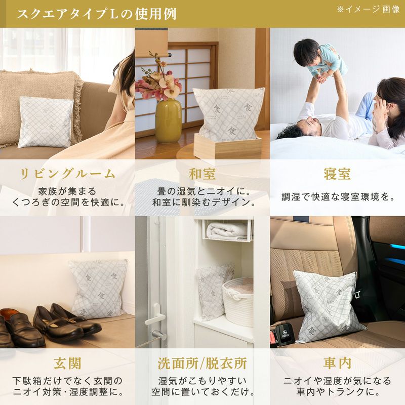 調湿・消臭木炭 本家炭屋 スクエアタイプL 8個セット