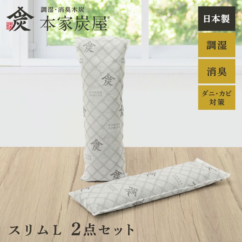 調湿・消臭 木炭 本家炭屋 スリムタイプL 2個セット